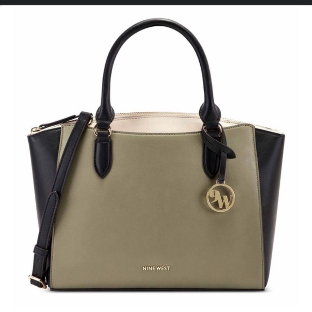 Nine West 9x7 olive green shoulder cross body handbag purse